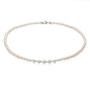 Necklace with white freshwater pearls and chalcedony RCALCNW Swan