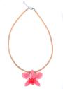 Колие с истинска орхидея и копринена верижка модел 14 Dannyra Jewels