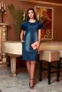 Blue denim dress with lace sleeves Avangard