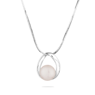 Сребърно колие със сладководна бяла перла IP0121W Swan