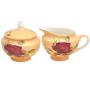 Комплект кана и захарница с червена роза Cream Lancaster