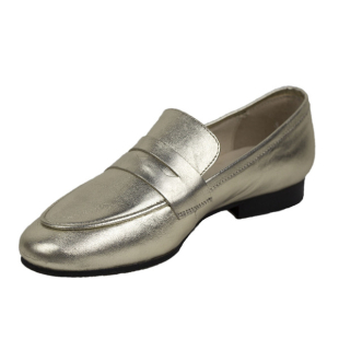 Women's moccasins elegant model low heel natural leather color gold KARLA01GOLD