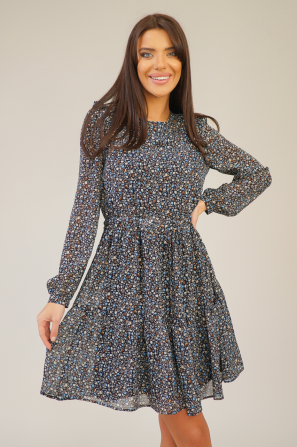 Rochie neagra florala dama 72137-914