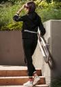 Sports black set of jacket with hood and pants Avangard