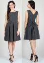 Cotton summer dress in black with white dots with belt RUMENA