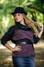 Women's top with boucle front and belt accessory Avangard