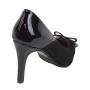 Elegant women's high heel shoes 9 cm in black leather with ribbon 19140BLACK