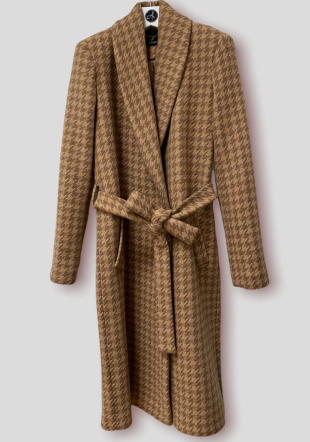 Women's winter coat in camel color with belt 12105-844