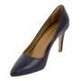 Elegant Women's High Heel 9cm Blue Leather Pointed Toe Shoes 19839BLUE