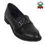 Pantofi negri din piele cu capse decorative pentru femei 33646