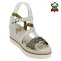 Sandale dama din piele naturala alba 32870