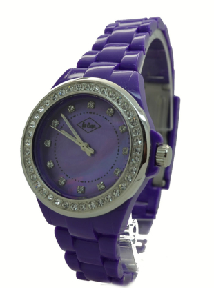 Лилав дамски часовник с кристали Swarovski Lee Cooper LC-1473L-F