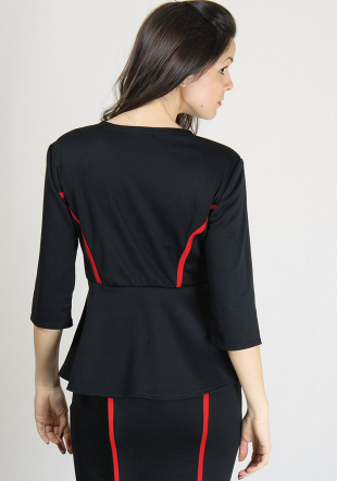 Black blazer with red stripes BF RUMENA
