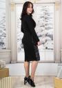 Rochie eleganta de dama intr-un imprimeu diferit cu efect bolero Avangard