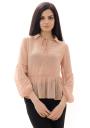 Bluza dama din sifon piersica inchis cu maneci lungi PRIMAVERA