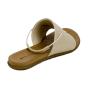 Women's beige leather flip-flops 19239