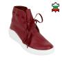 Women's red leather boots 33045
