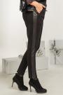 Black trousers with a side leather band Avangard