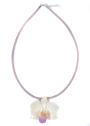 Колие с истинска орхидея и копринена верижка модел 3 Dannyra Jewels