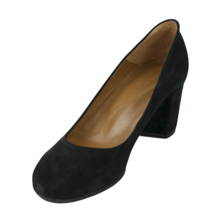 Women's black suede leather elegant shoes 32423
