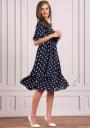 Long women's dress blue color with dots Avangard