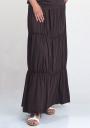 Plus Size Brown or Black Skirt with Frills RUMENA maxi