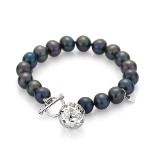 Bracelate with fresh water black pearls R1667BB Swan