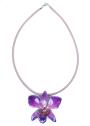 Колие с истинска орхидея и копринена верижка модел 9 Dannyra Jewels
