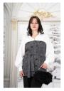 Women's elegant double-breasted maxi tunic in white and gray Avangard
