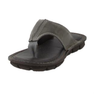 Men's genuine leather slippers 23505GREY