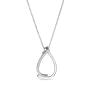 Silver necklace with drop pendant with zircons JT7352N Swan