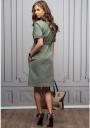 Women's elegant dress in red color with buttons Avangrard 