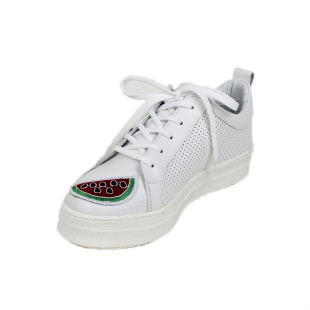 Women's white leather trainers with fruits 19171
