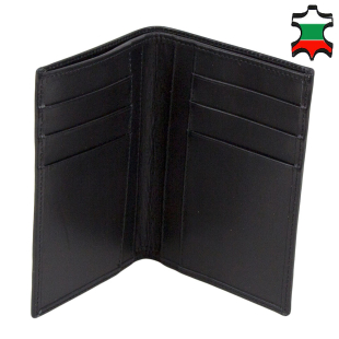 Black men's leather wallet 32876