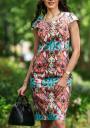 Rochie elegantă cu un motiv colorat cu fermoar pe spate Avangard
