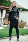 Black top with back zipper and high collar Avangard
