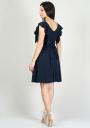 Rochie bleumarin cu volane decorative RUMENA