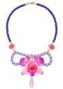 Колие с естествена орхидея, аметист, стъклени мъниста и перли Майорка Purple Beauty Dannyra Jewels