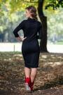 Dress with front made of different colours with high collar Avangard