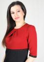 Red and black dress with lace elements RUMENA