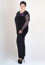 Compleu tunică şi pantaloni maxi în negru de damă Rumena Maxi