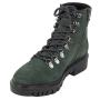 Women's green leather boots with ties, zipper and warm lining 32783