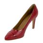 Women's shoes elegant high heel 9 cm red genuine leather 19122RED