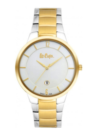 Ceas elegant dama argintiu/auriu cu cadran gri Lee Cooper LC-18L-E