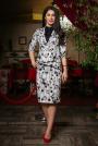 Women suit skirt and jacket print circles Avangard