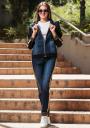 Compleu jachetă şi pantaloni de culoare albastru denim de damă Avangard