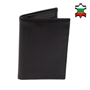 Black men's leather wallet 32876