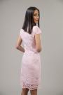 Rochie roz din dantela cu maneci scurte 71812-771