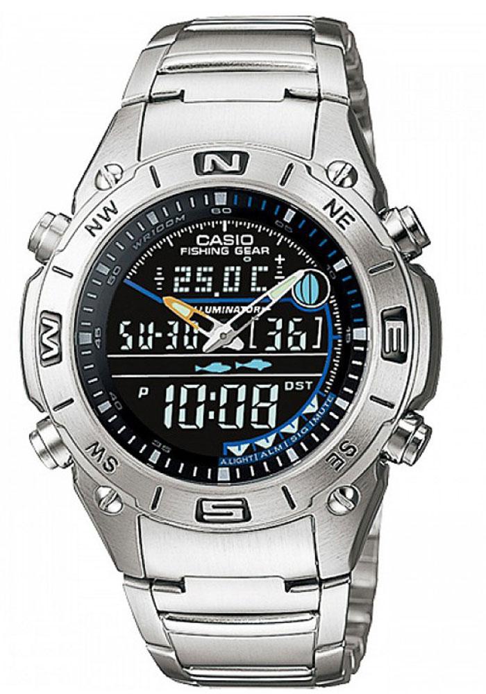 Men s watch Casio AMW 703D 1A FISHING GEAR Stainless steel strap mens watches bg look