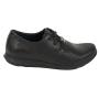 Women's black leather shoes with perfaration 32427